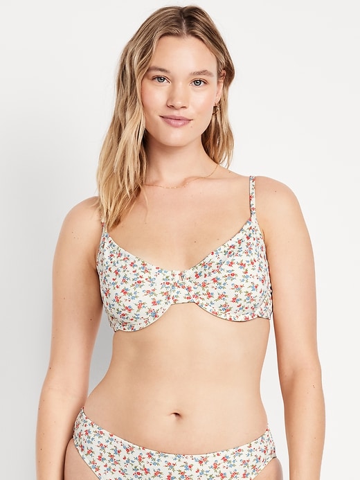 Image number 5 showing, Textured Underwire Balconette Swim Top