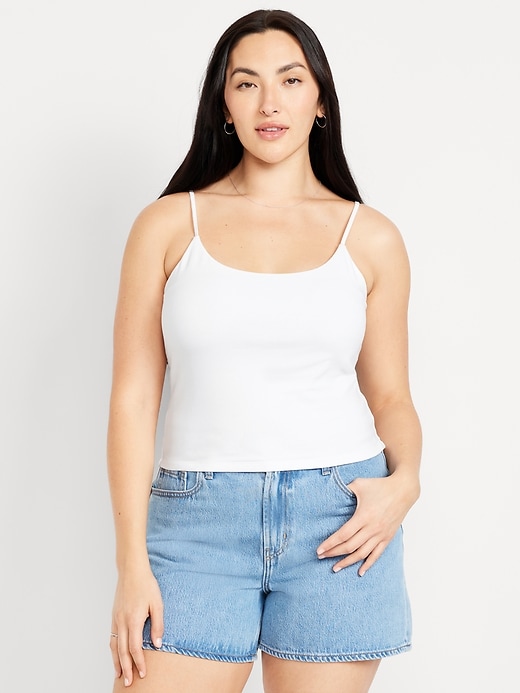 Image number 4 showing, Fitted Double-Layer Cropped Cami Top