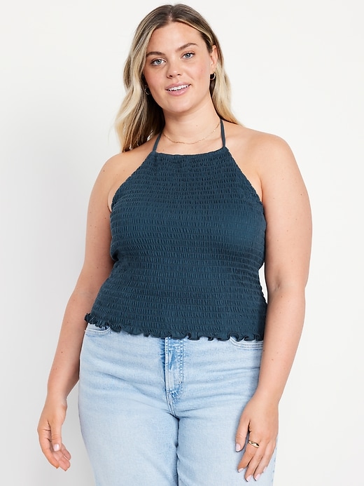 Image number 7 showing, Sleeveless Smocked Crop Top