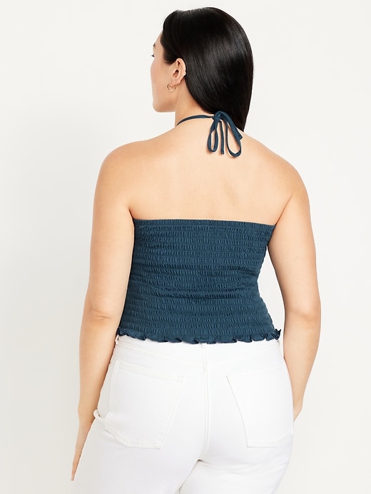 Image number 6 showing, Sleeveless Smocked Crop Top