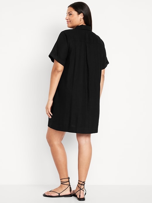 Image number 8 showing, Linen-Blend Shirt Dress