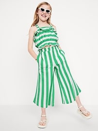 Image number 3 showing, High-Waisted Pucker Wide-Leg Pants for Girls