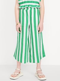 Image number 1 showing, High-Waisted Pucker Wide-Leg Pants for Girls