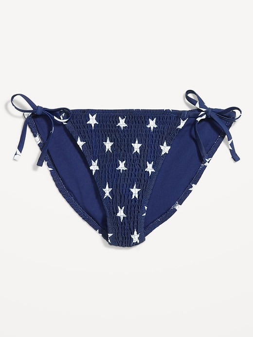 Image number 4 showing, Mid-Rise Textured String Bikini Swim Bottoms