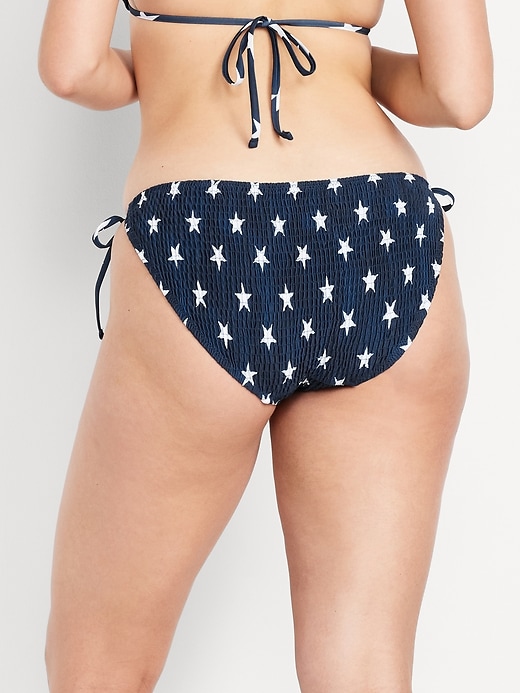 Image number 6 showing, Mid-Rise Textured String Bikini Swim Bottoms