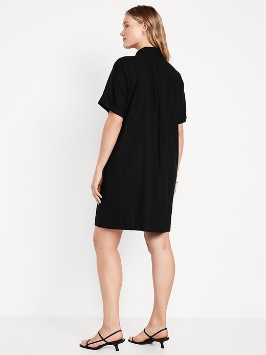 Image number 6 showing, Linen-Blend Shirt Dress