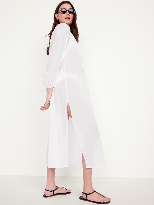 Image number 3 showing, Long-Sleeve Gauze Kaftan