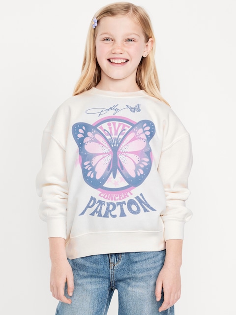 Dolly Parton™ Oversized Graphic Sweatshirt for Girls - Sea Salt