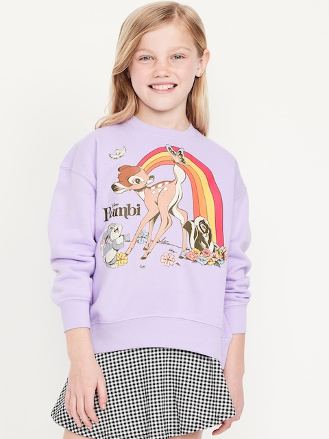 Disney© Bambi Oversized Graphic Sweatshirt for Girls - Lavender Haven