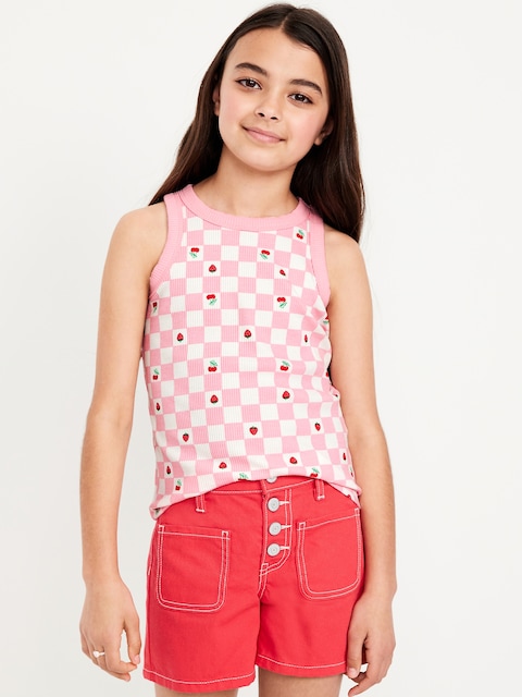 Fitted Tank Top for Girls - Anemone Pink