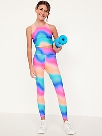 Image number 4 showing, High-Waisted PowerSoft 7/8-Length Performance Leggings for Girls