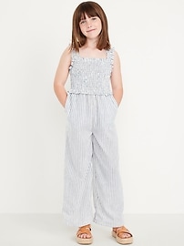 Image number 4 showing, Printed Ruffle-Trim Smocked Jumpsuit for Girls