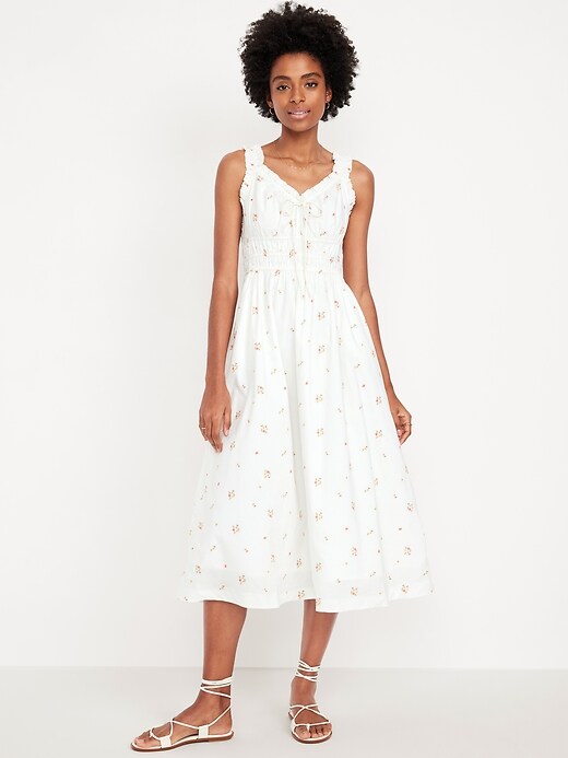 fitted lace wedding dress Essential Square Neck Flared Sleeveless Midi Dress Black – Lady Biba US main image 0