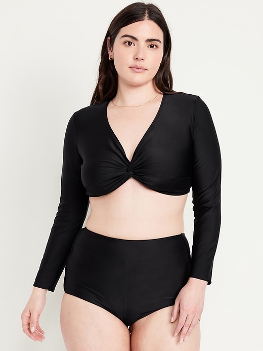 Image number 5 showing, Twist-Front Matte Rashguard Swim Top