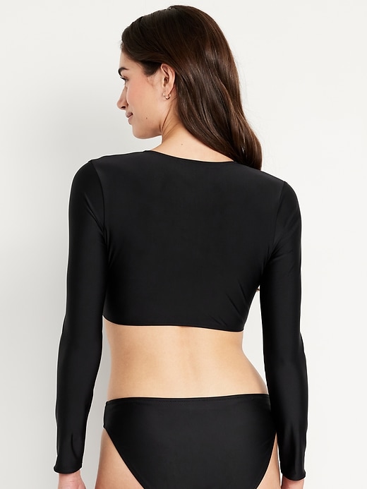 Image number 2 showing, Twist-Front Matte Rashguard Swim Top