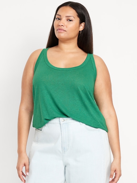 Image number 6 showing, Linen-Blend Tank Top
