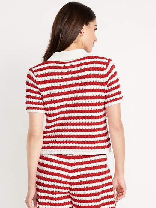 Image number 2 showing, Button-Down Crochet Sweater