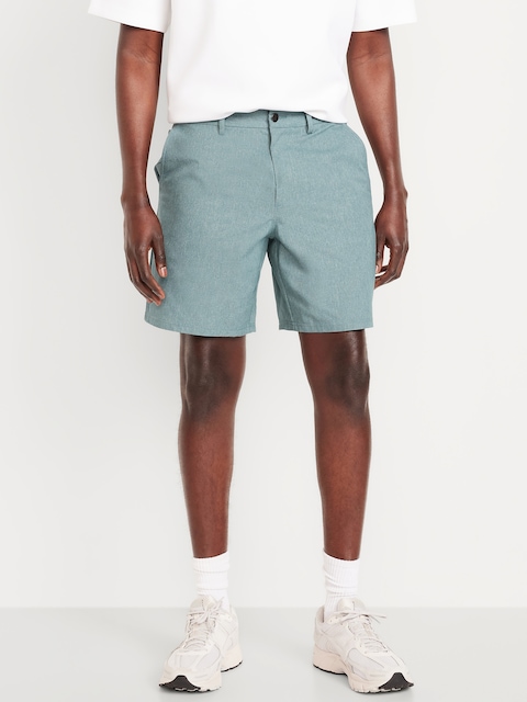 Textured Tech Chino Shorts -- 8-inch inseam - Pale Slate