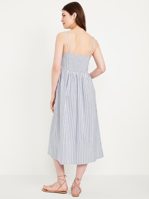 Image number 2 showing, Fit & Flare Tie-Front Seersucker Midi Dress
