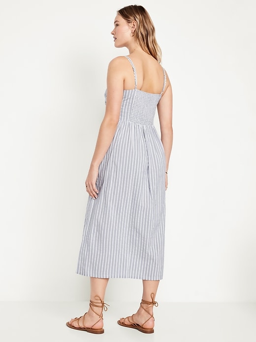Image number 6 showing, Fit & Flare Tie-Front Seersucker Midi Dress