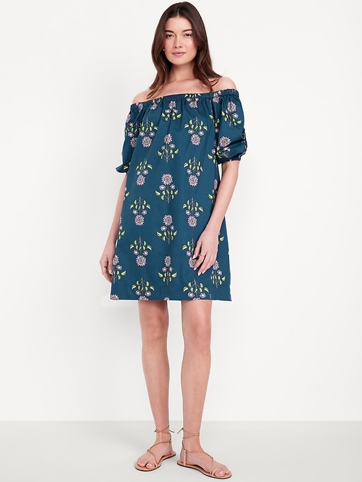 Image number 1 showing, Floral Mini Swing Dress