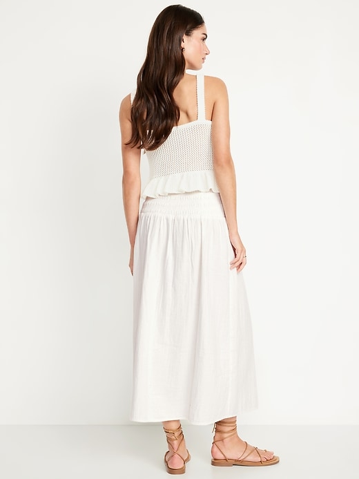 Image number 2 showing, High-Waisted Crinkle Gauze Smocked Maxi Skirt