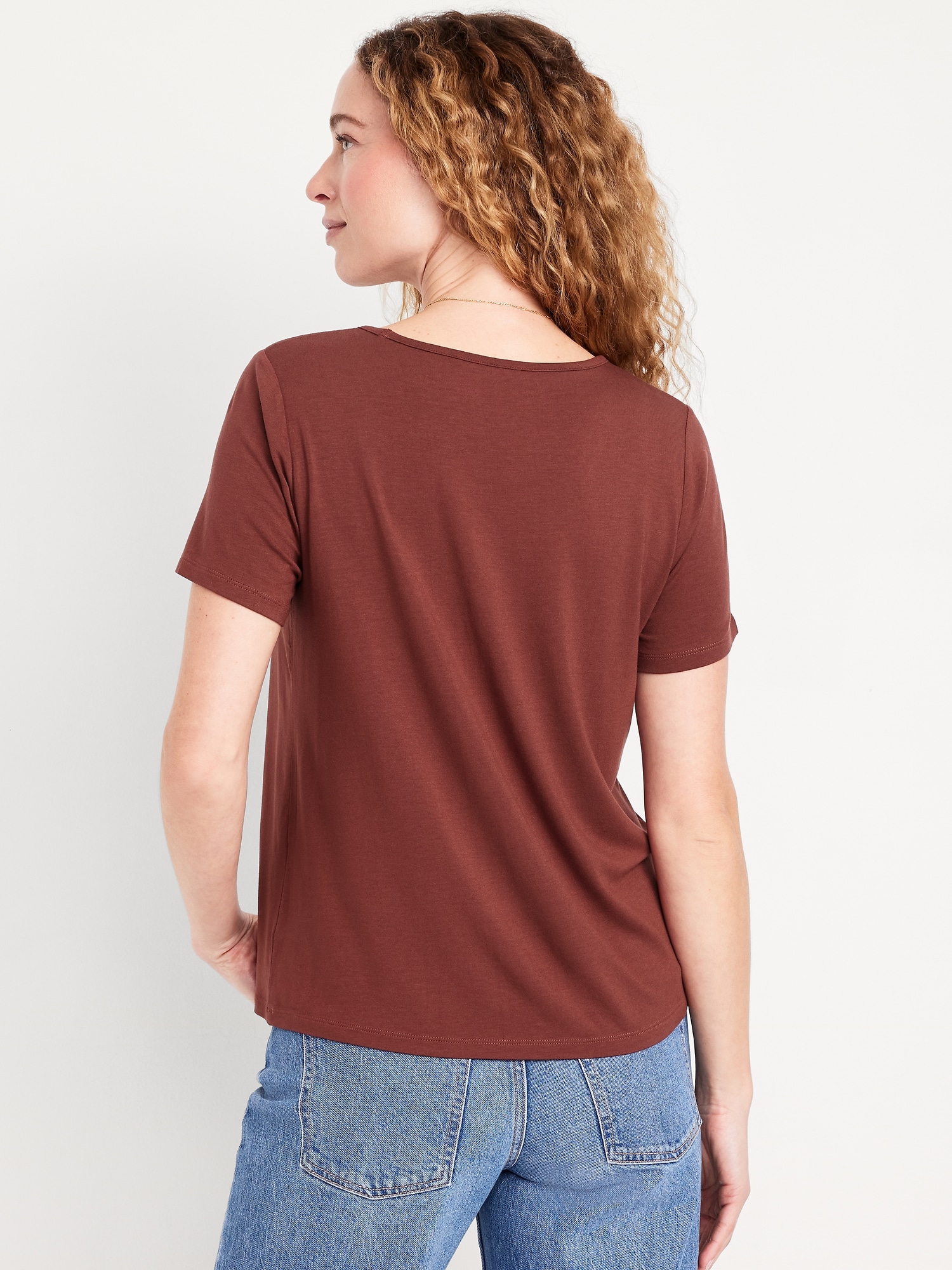 Luxe V-Neck Striped T-Shirt