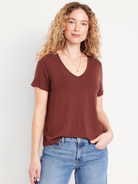 Luxe V-Neck T-Shirt - Maroon Your Day