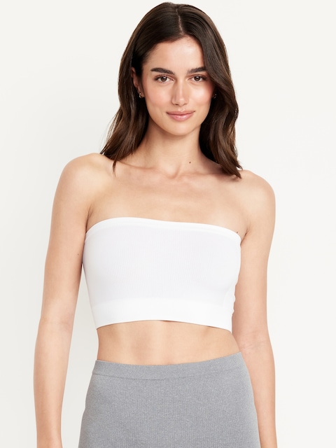 Seamless Ribbed Longline Bandeau Bra