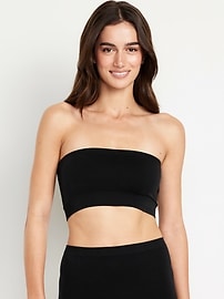 Image number 1 showing, Seamless Ribbed Longline Bandeau Bra
