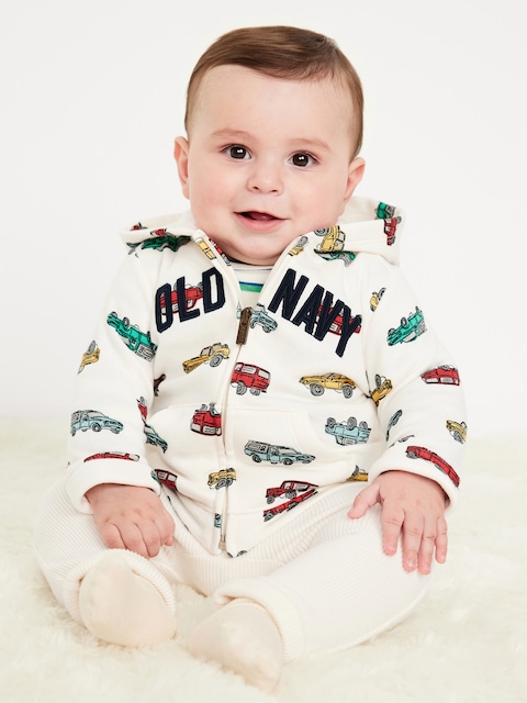 Printed Logo-Graphic Zip Hoodie for Baby - Cars