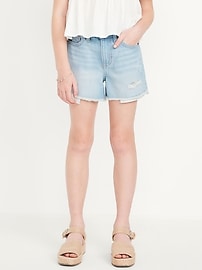 Image number 1 showing, High-Waisted Ripped Frayed-Hem Jean Shorts for Girls