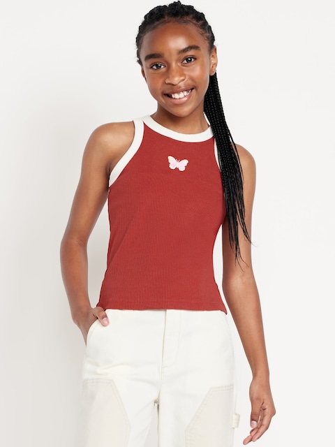 Fitted Ribbed Tank Top for Girls