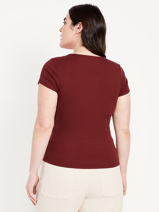 Image number 5 showing, Ribbed Square-Neck T-Shirt