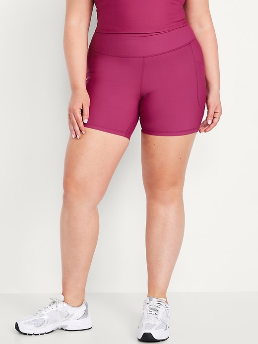 Image number 6 showing, High-Waisted PowerSoft Pocket Biker Shorts -- 6-inch inseam