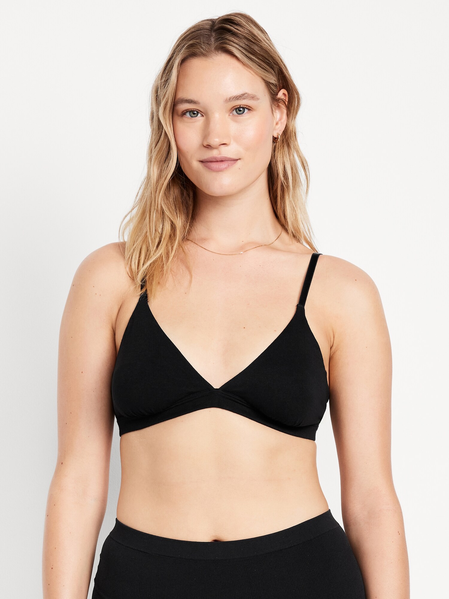 Бралетт Everyday, треугольные чашки, хлопок — Old Navy, цвет: Чёрный — фото 5