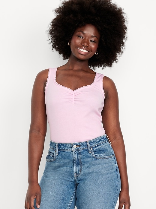 Image number 4 showing, Ribbed Cinched-Front Tank Top