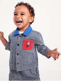Image number 1 showing, Printed Loose Collared Twill Jacket for Baby