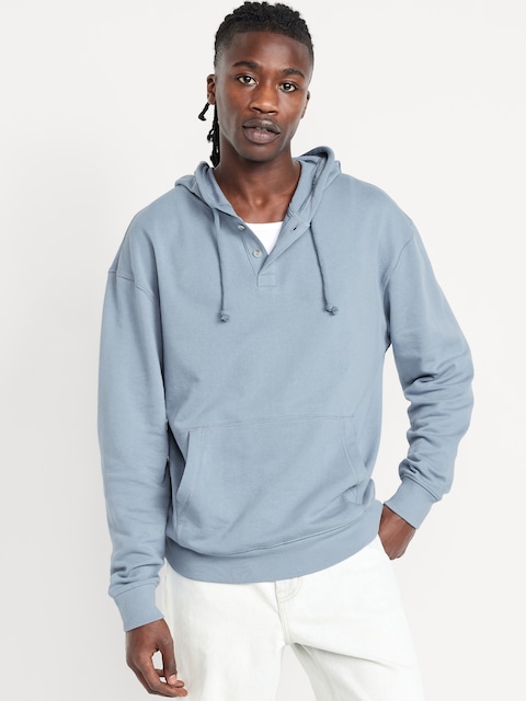 French Terry Pullover Hoodie - Abyss Blue