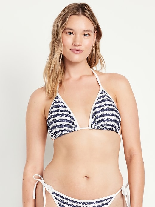 Image number 5 showing, Crochet Triangle Bikini Swim Top