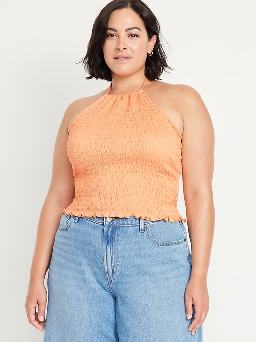 Image number 7 showing, Sleeveless Smocked Crop Top