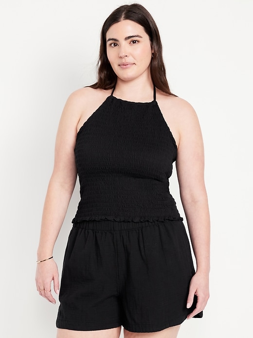 Image number 5 showing, Sleeveless Smocked Crop Top