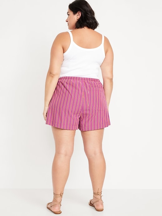 Image number 8 showing, High-Waisted Poplin Pull-On Shorts -- 3.5-inch inseam