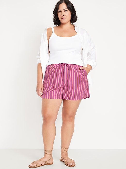 Image number 7 showing, High-Waisted Poplin Pull-On Shorts -- 3.5-inch inseam