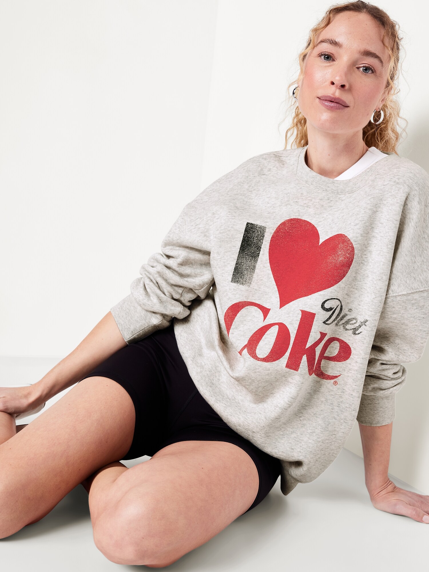 Женские толстовки Old Navy Diet Coke® SoComfy Oversized Tunic, цвет: I Love Diet Coke — фото 3