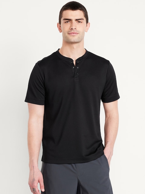 CloudMotion Henley T-Shirt - Black Jack