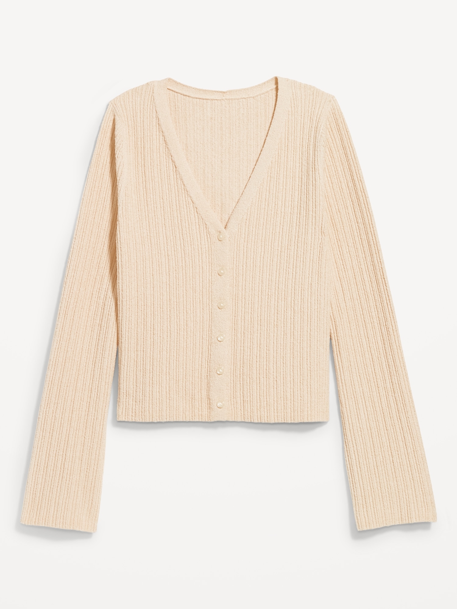 Textured Bouclé Button-Down Sweater