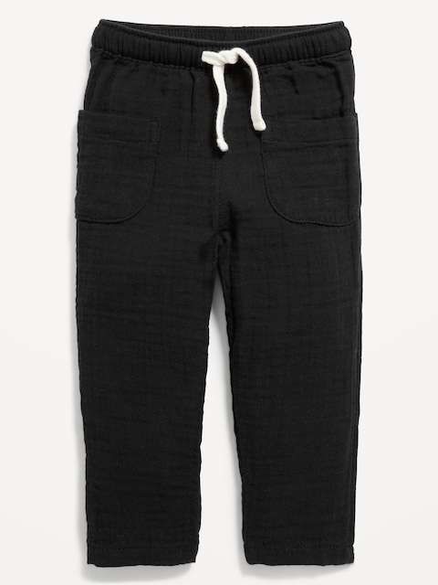 Double-Weave Pants for Baby - Light Black Heather