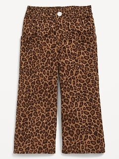 Printed Pull-On Baggy Wide-Leg Cargo Twill for Toddler Girls