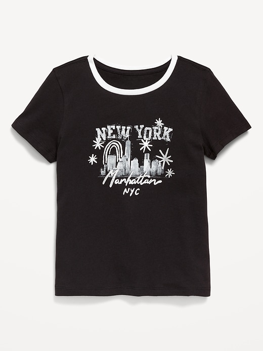 Image number 1 showing, Short-Sleeve Graphic T-Shirt for Girls
